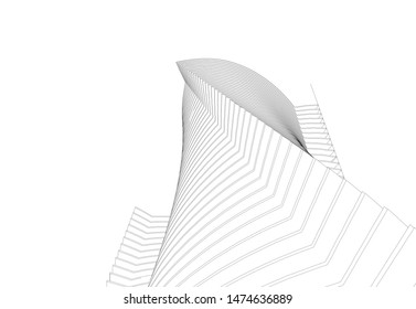 Concept 3d architecture building, vector illustration