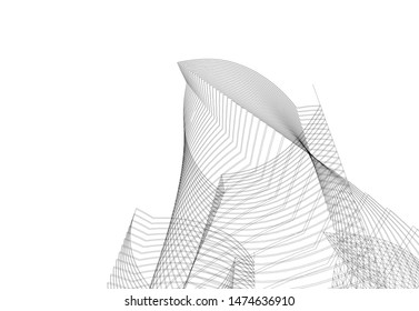 Concept 3d architecture building, vector illustration
