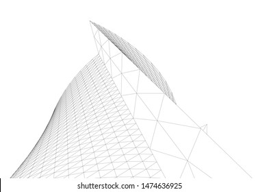 Concept 3d architecture building, vector illustration
