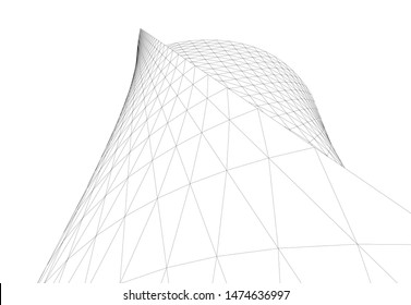 Concept 3d architecture building, vector illustration