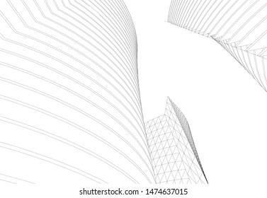 Concept 3d architecture building, vector illustration