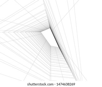 Concept 3d architecture building, vector illustration