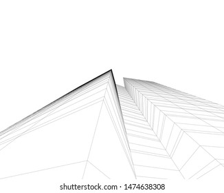 Concept 3d architecture building, vector illustration