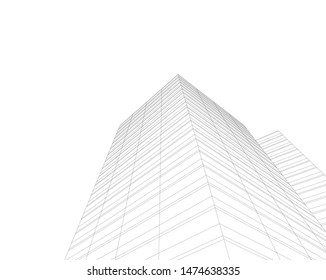 Concept 3d architecture building, vector illustration
