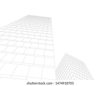 Concept 3d architecture building, vector illustration