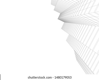 Concept 3d architecture building, vector illustration