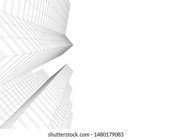 Concept 3d architecture building, vector illustration