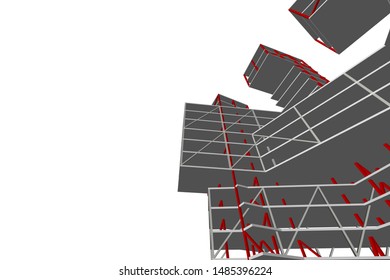 Concept 3d architecture building, vector illustration