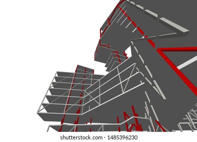 Concept 3d architecture building, vector illustration