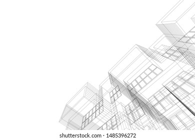 Concept 3d architecture building, vector illustration