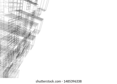Concept 3d architecture building, vector illustration