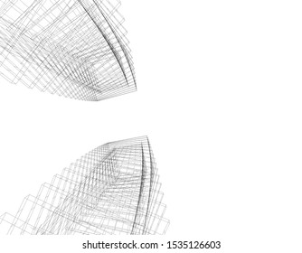 Concept 3d architecture building, vector illustration