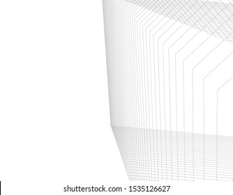 Concept 3d architecture building, vector illustration