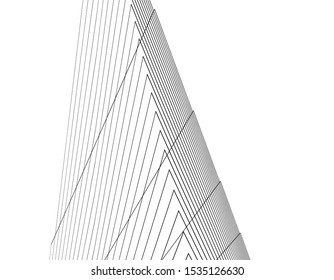 Concept 3d architecture building, vector illustration