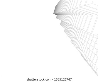 Concept 3d architecture building, vector illustration