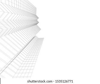 Concept 3d architecture building, vector illustration