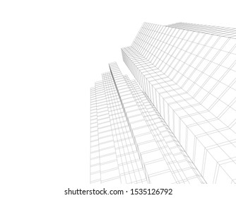 Concept 3d architecture building, vector illustration