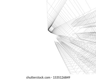 Concept 3d architecture building, vector illustration