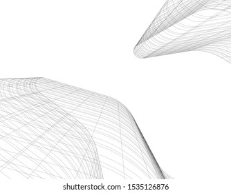 Concept 3d architecture building, vector illustration