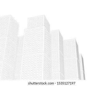 Concept 3d architecture building, vector illustration