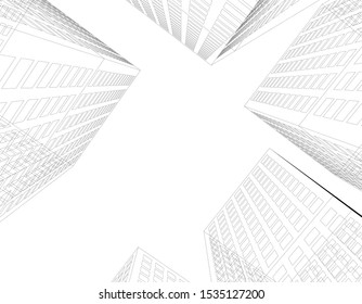 Concept 3d architecture building, vector illustration