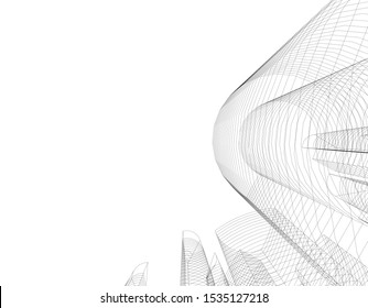 Concept 3d architecture building, vector illustration