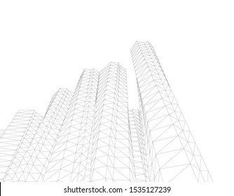 Concept 3d architecture building, vector illustration