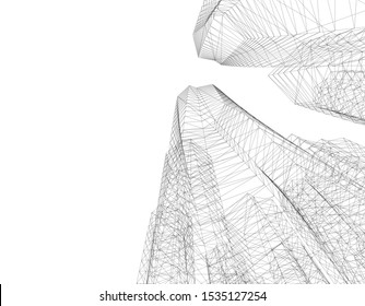 Concept 3d architecture building, vector illustration