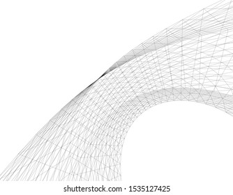 Concept 3d architecture building, vector illustration