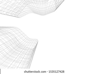 Concept 3d architecture building, vector illustration