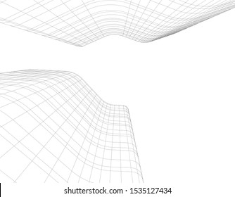 Concept 3d architecture building, vector illustration