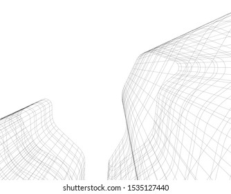Concept 3d architecture building, vector illustration