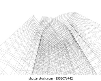 Concept 3d architecture building, vector illustration