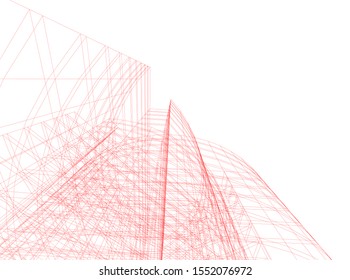 Concept 3d architecture building, vector illustration