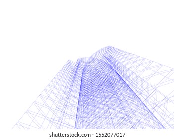 Concept 3d architecture building, vector illustration