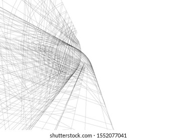 Concept 3d architecture building, vector illustration