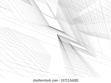 Concept 3d architecture building, vector illustration