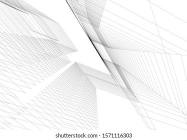 Concept 3d architecture building, vector illustration