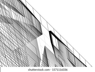 Concept 3d architecture building, vector illustration