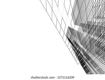 Concept 3d architecture building, vector illustration