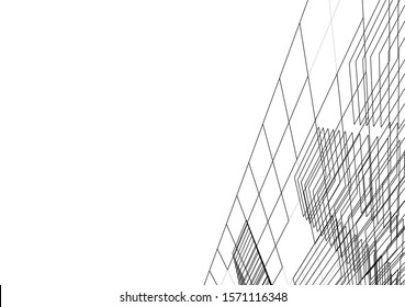 Concept 3d architecture building, vector illustration