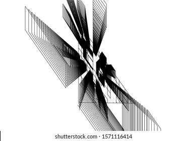 Concept 3d architecture building, vector illustration
