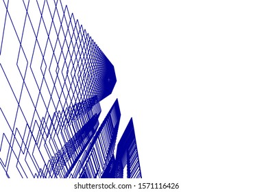 Concept 3d architecture building, vector illustration