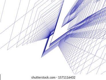 Concept 3d architecture building, vector illustration
