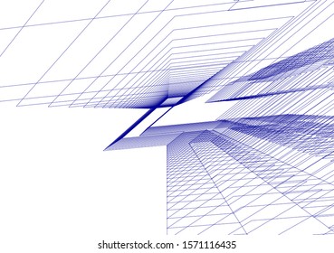 Concept 3d architecture building, vector illustration