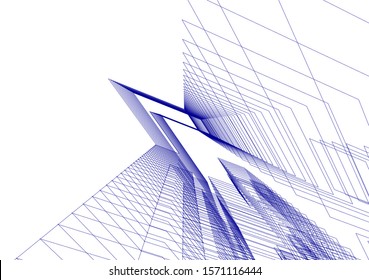Concept 3d architecture building, vector illustration