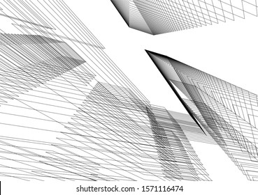 Concept 3d architecture building, vector illustration