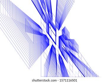 Concept 3d architecture building, vector illustration