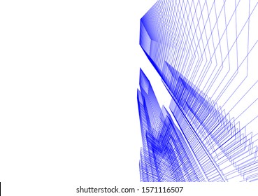 Concept 3d architecture building, vector illustration