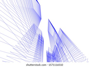 Concept 3d architecture building, vector illustration